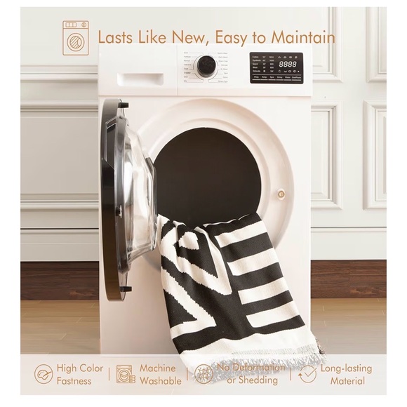 Nestly Moly Boho Farmhouse Couch Cover 71''x118'', 1 pc Washable Sofa Cover - Picture 6 of 9